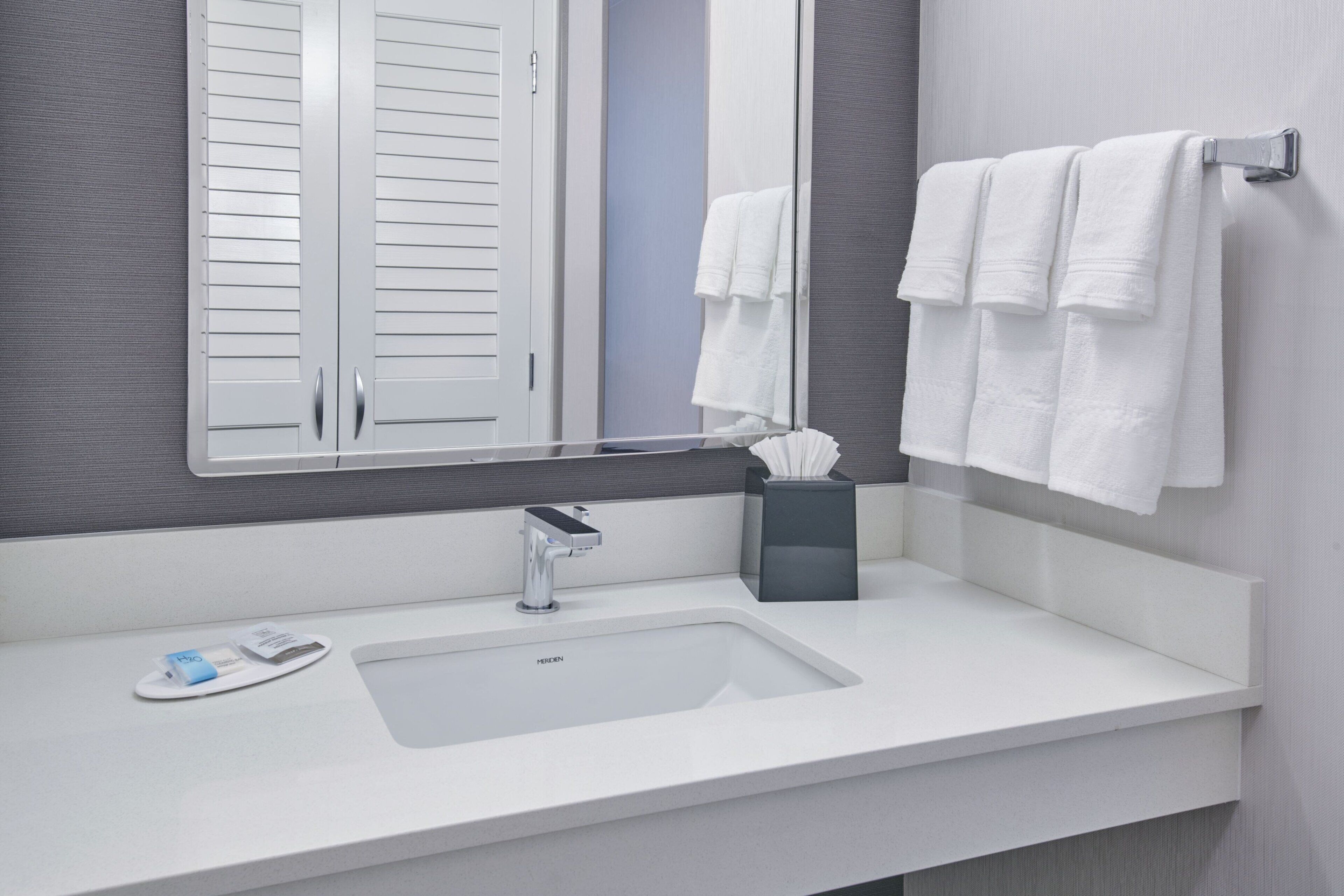 combined shower/bathtub, free toiletries, hair dryer, towels