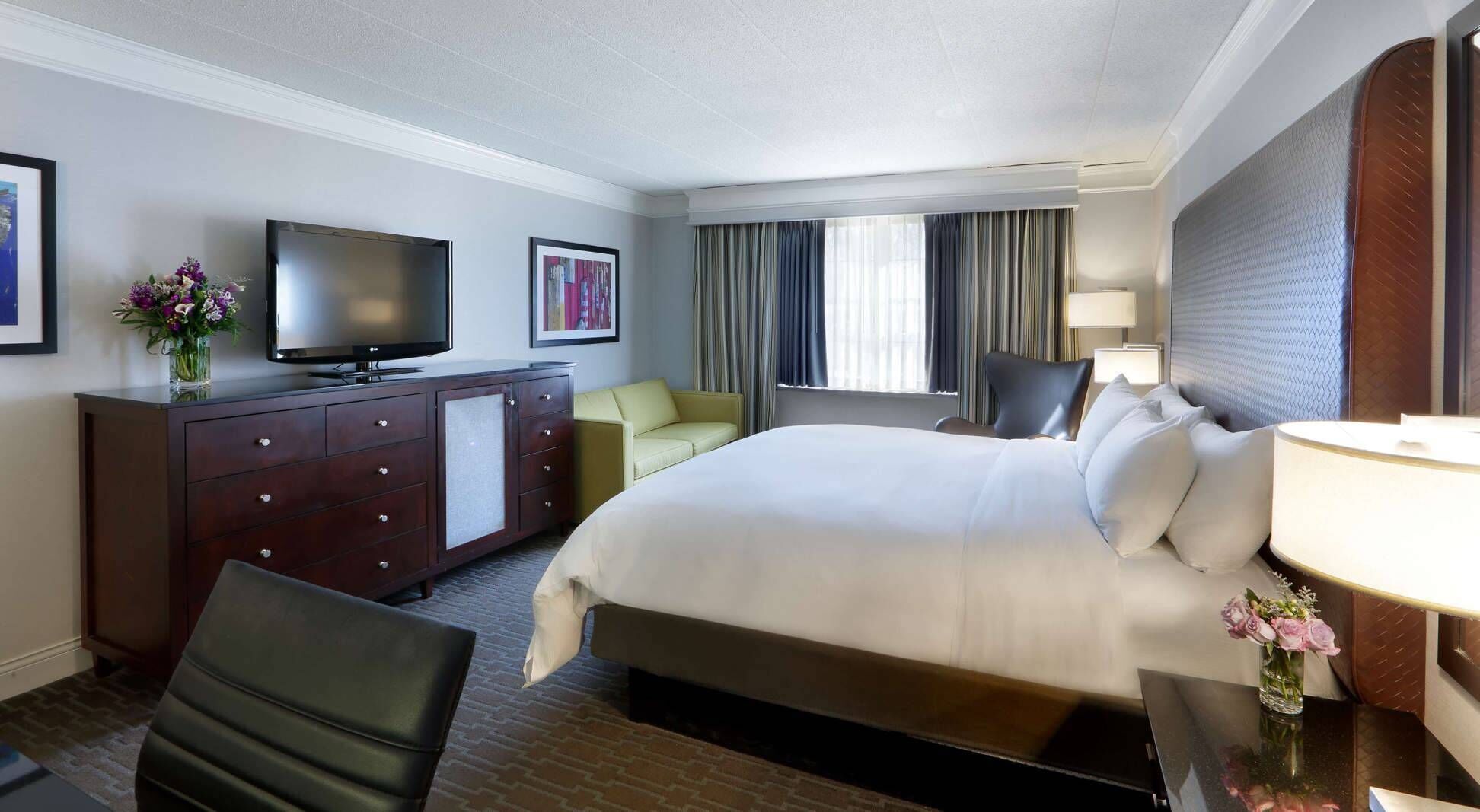 Premium bedding, down comforters, pillowtop beds, in-room safe