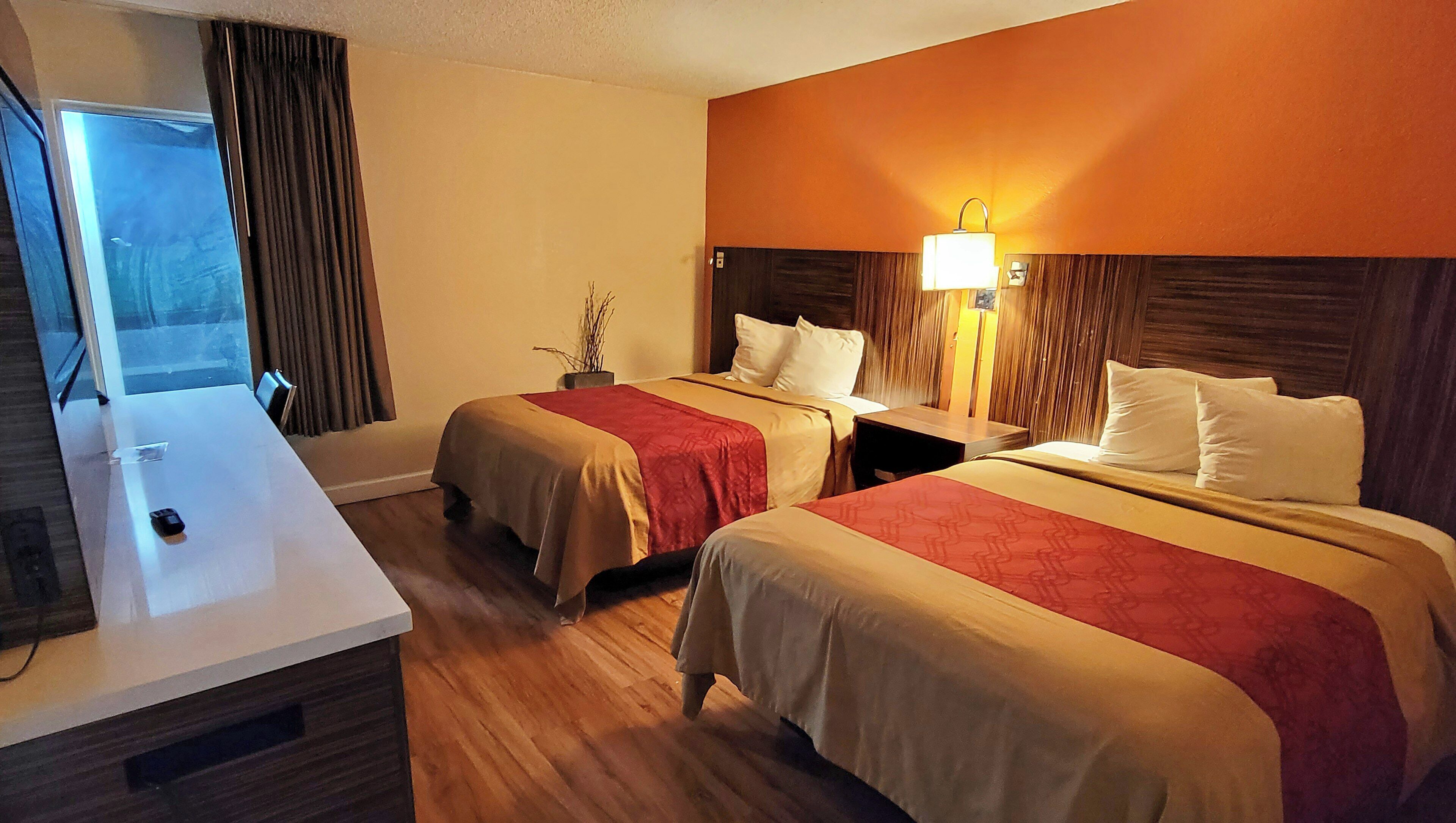 Standard Suite, 2 Double Beds, Non Smoking, Refrigerator & Microwave | Hypo-allergenic bedding, desk, laptop workspace, blackout curtains