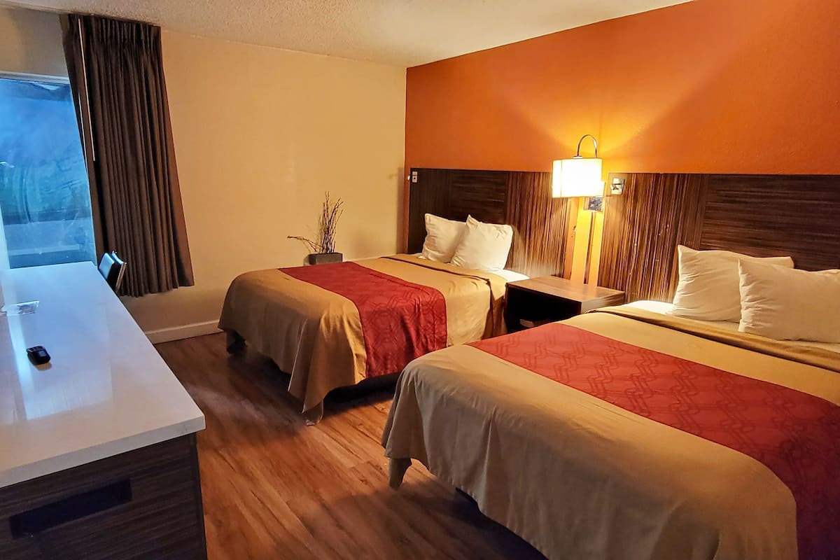 standard suite, 2 double beds, non smoking, refrigerator & microwave | hypo-allergenic bedding, desk, laptop workspace, blackout curtains