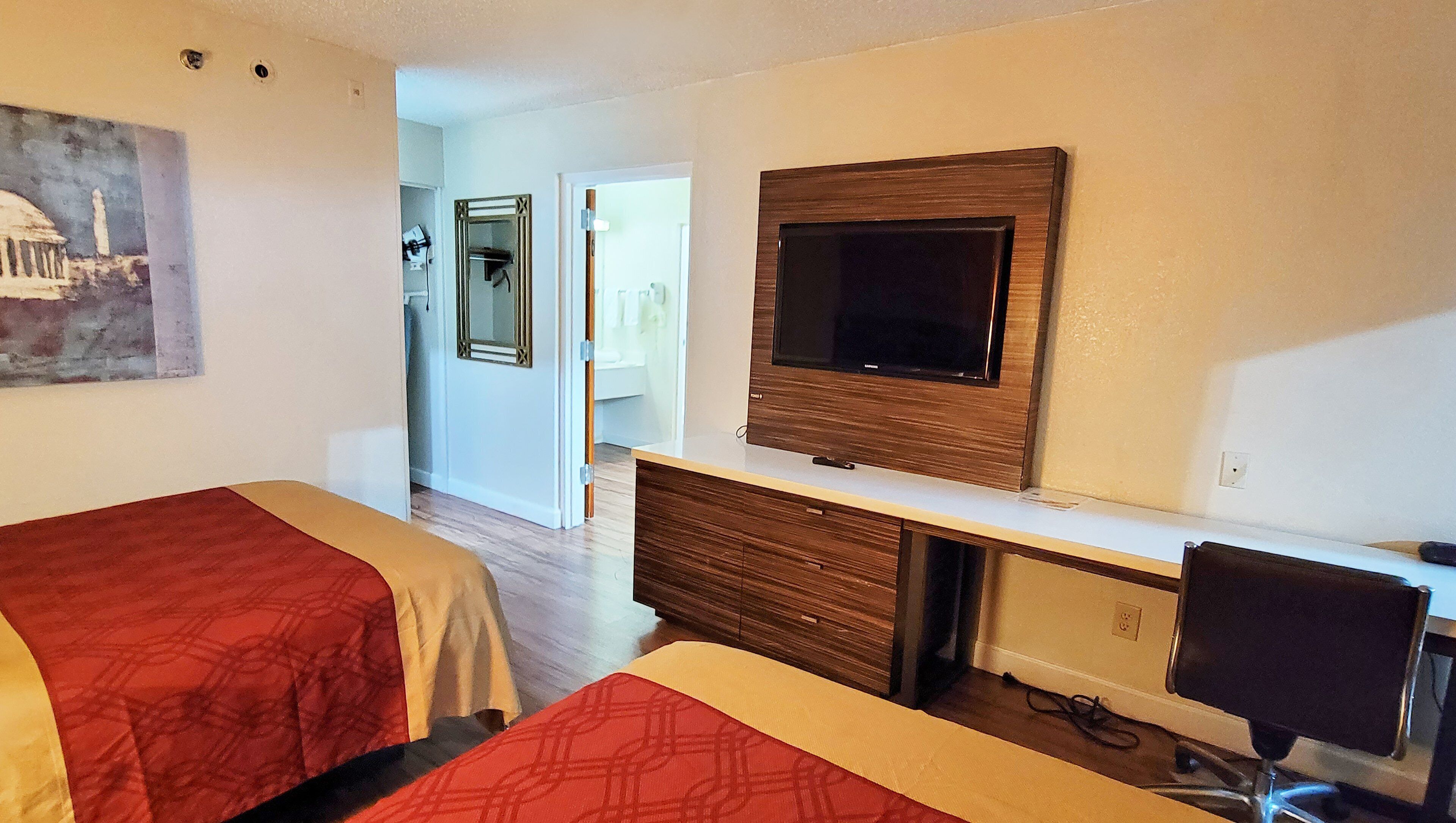 standard suite, 2 double beds, non smoking, refrigerator & microwave | hypo-allergenic bedding, desk, laptop workspace, blackout curtains