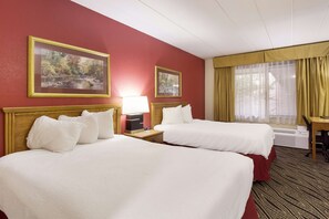 Standard Room, 2 Double Beds, Non Smoking, Refrigerator & Microwave (Pet Friendly) | 1 bedroom, desk, laptop workspace, iron/ironing board