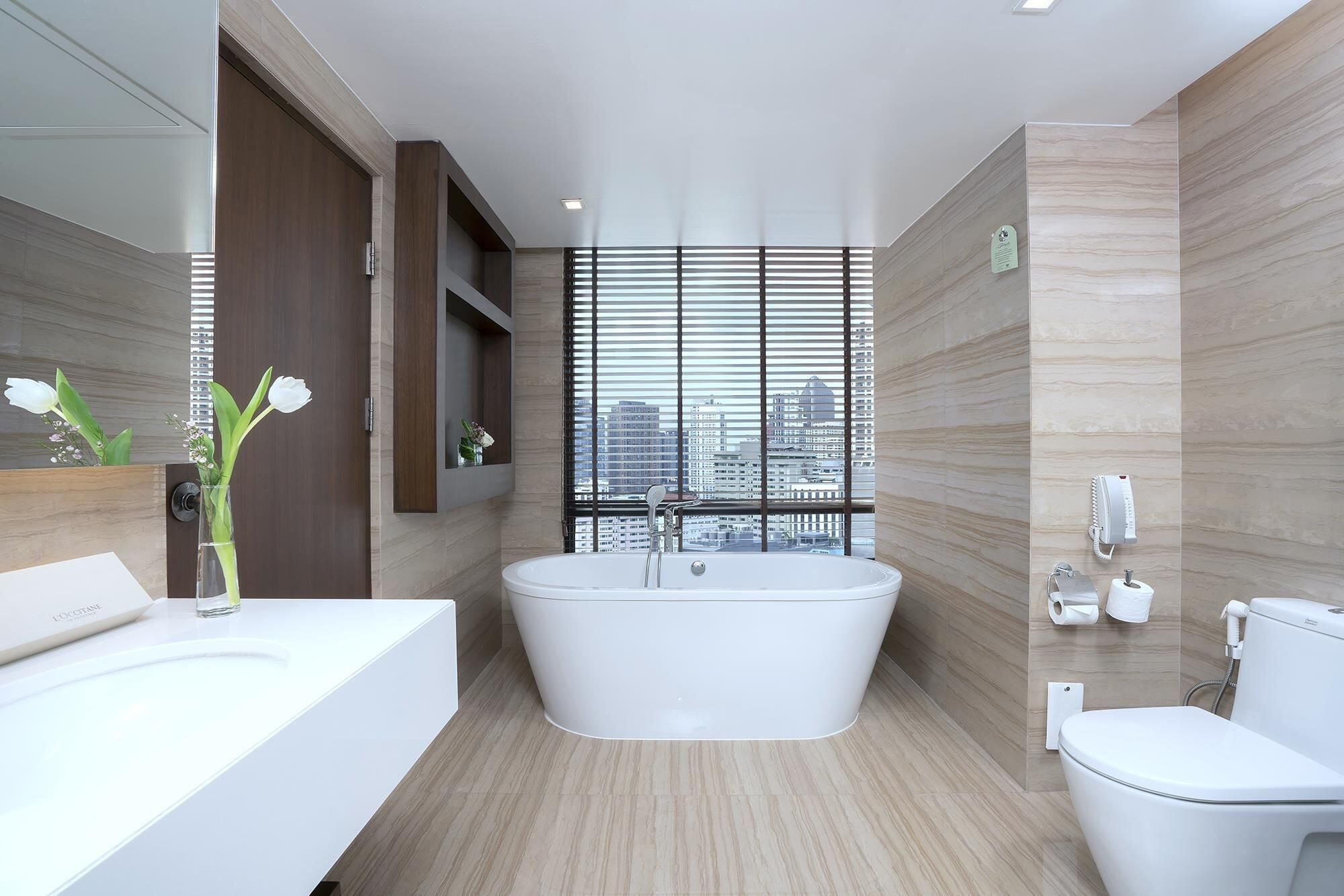 executive suite | bathroom | rainfall showerhead, free toiletries, hair dryer, bathrobes