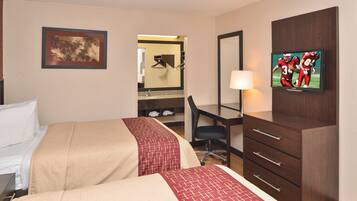 Desk, free cots/infant beds, free WiFi, bed sheets