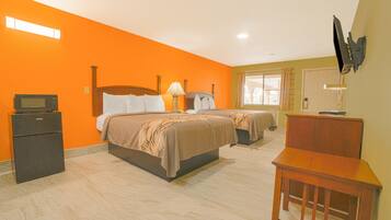 Double Room, 2 Queen Beds | Desk, iron/ironing board, free WiFi, bed sheets