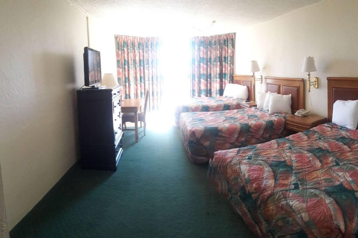 Economy, Three Double Beds | Premium bedding, desk, blackout drapes