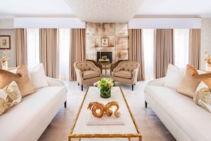Presidential Suite, 1 Bedroom | Living room | 32-inch LCD TV with premium TV channels, TV, DVD player