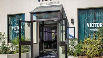 Breakfast, lunch, dinner served; Mediterranean cuisine, pool views