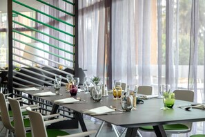 Breakfast, lunch, dinner served; Mediterranean cuisine, pool views