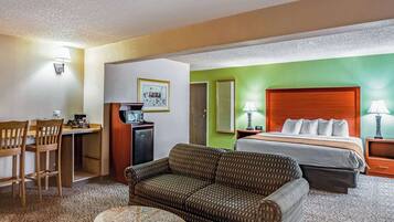 1 bedroom, desk, laptop workspace, iron/ironing board