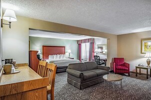 Desk, laptop workspace, iron/ironing board, WiFi