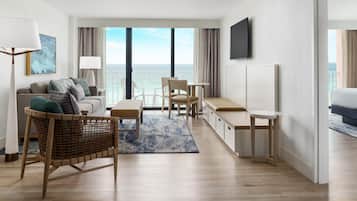 Junior Suite, 1 King Bed, Balcony (Gulf View) | Living area | 50-inch LCD TV with satellite channels, TV, MP3 dock