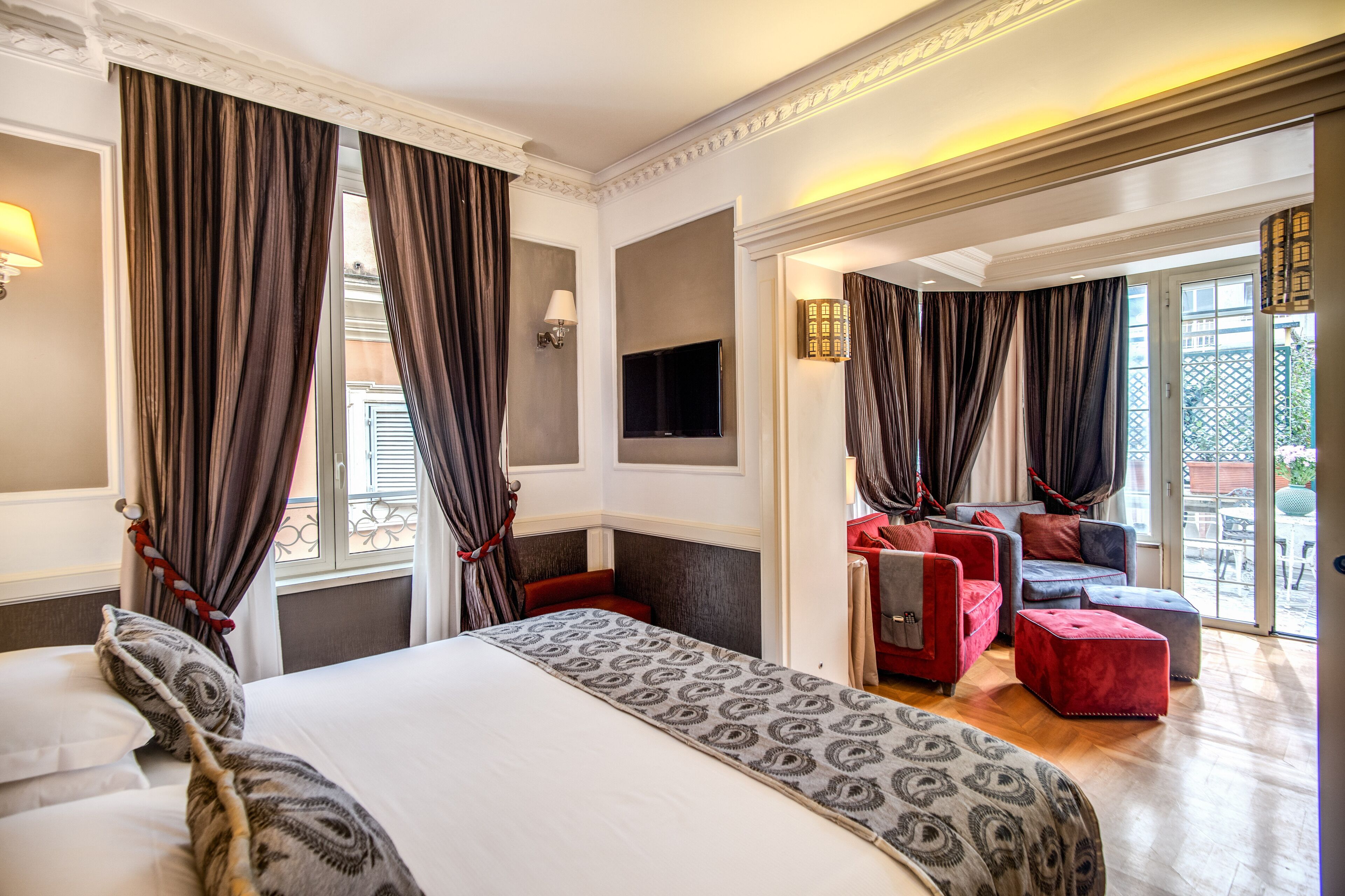 Junior Suite, Terrace | Living area | LCD TV