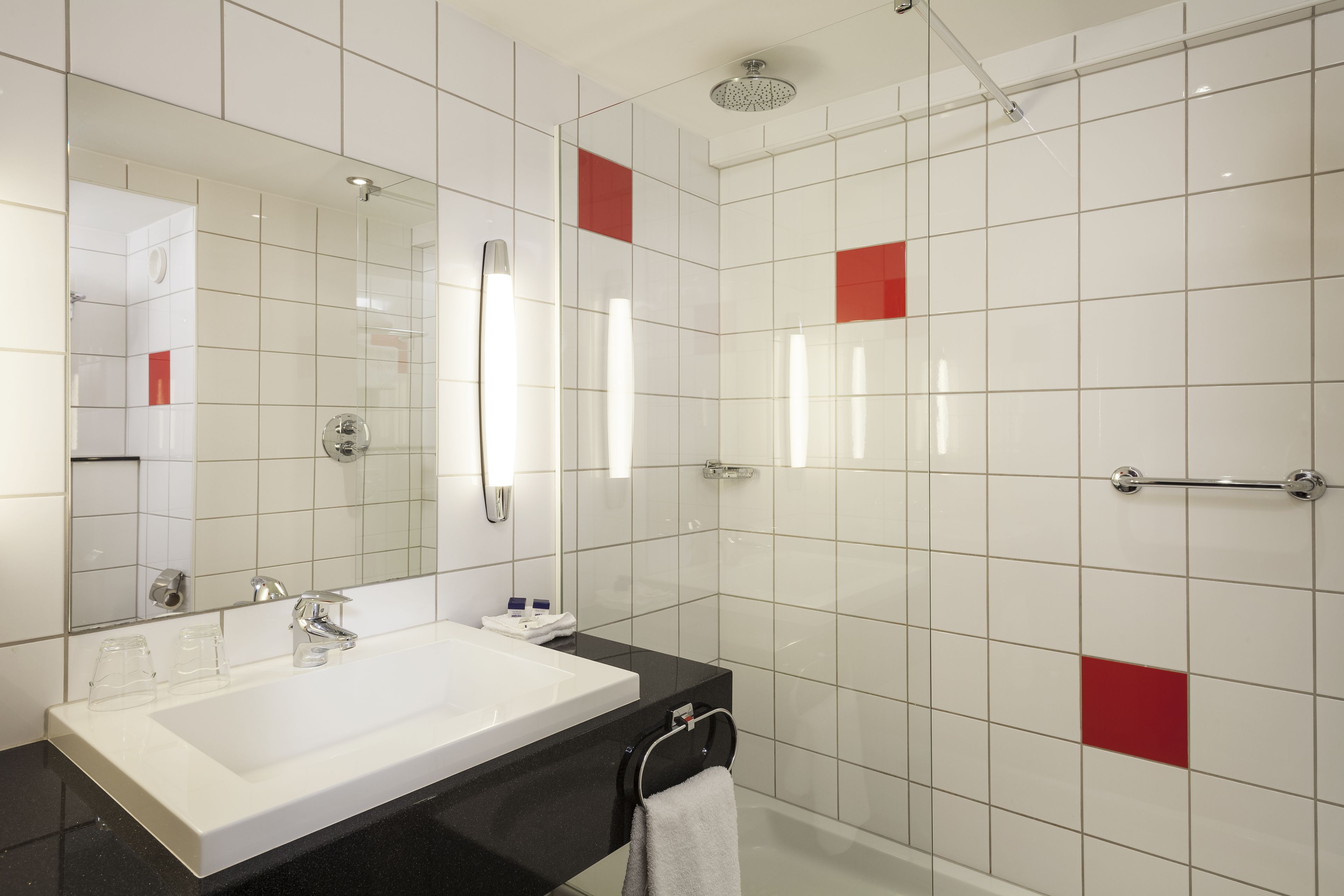 shower, rainfall showerhead, eco-friendly toiletries, hair dryer