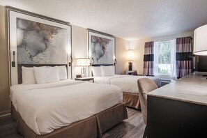 Standard Double Queen Room  - Non-Smoking | Pillowtop beds, desk, blackout drapes, iron/ironing board