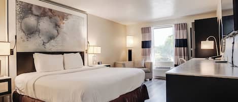 Standard King Accessible/Non-Smoking | Pillowtop beds, desk, blackout drapes, iron/ironing board