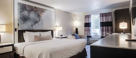 Standard King Room - Non-Smoking | Pillowtop beds, desk, blackout drapes, iron/ironing board