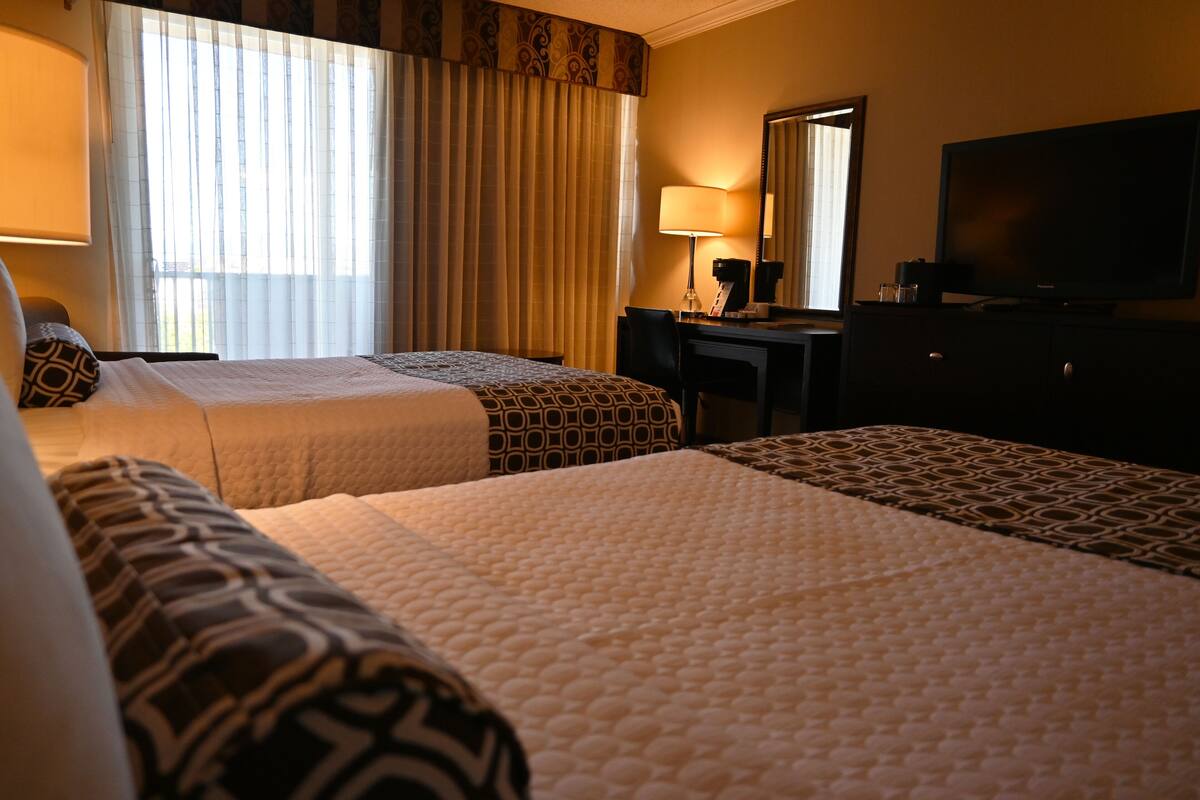 Standard Double Room, 2 Double Beds, Balcony (Pet Friendly - Fee Applies) | Premium bedding, in-room safe, desk, laptop workspace