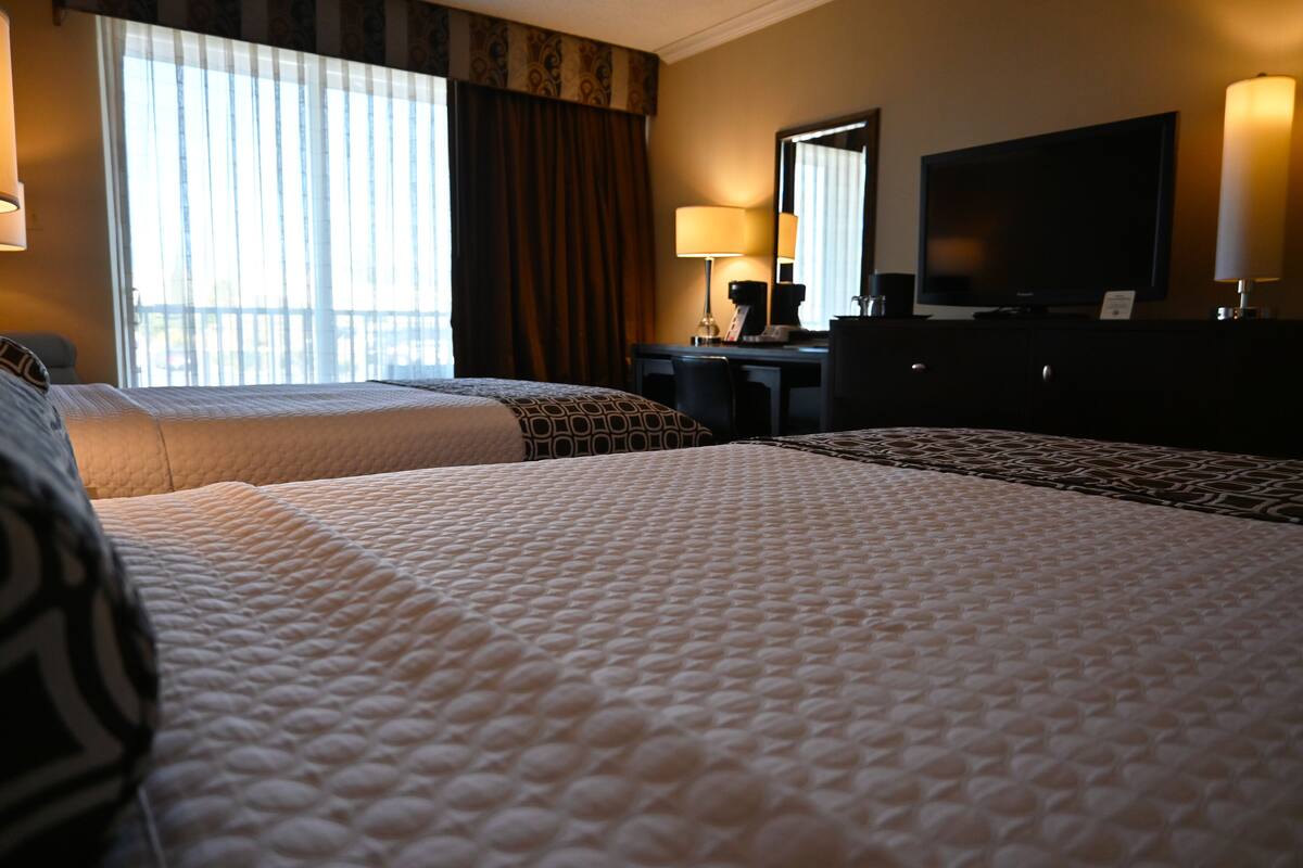 Standard Double Room, 2 Double Beds, Balcony | Premium bedding, in-room safe, desk, laptop workspace