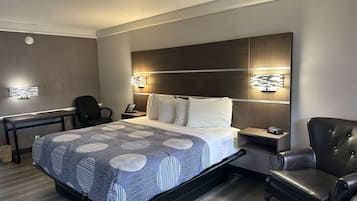 Pillow-top beds, desk, blackout curtains, iron/ironing board
