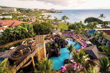 4 outdoor pools, pool umbrellas, sun loungers at Wailea Beach Resort - Marriott, Maui