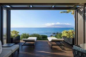 Chambre, 1 très grand lit, non-fumeur, en front de mer