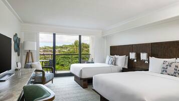 Room, 2 Queen Beds, Garden View (Balcony) | In-room safe, desk, iron/ironing board, free cribs/infant beds