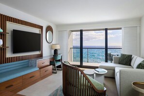 Villa, 1 Bedroom, Oceanfront | Living room | 55-inch Smart TV with cable channels, TV, Netflix