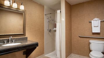 Room, 1 Queen Bed, Accessible, Non Smoking | Bathroom shower