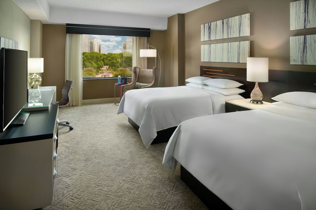 Room, 2 Queen Beds | Pillowtop beds, minibar, in-room safe, desk