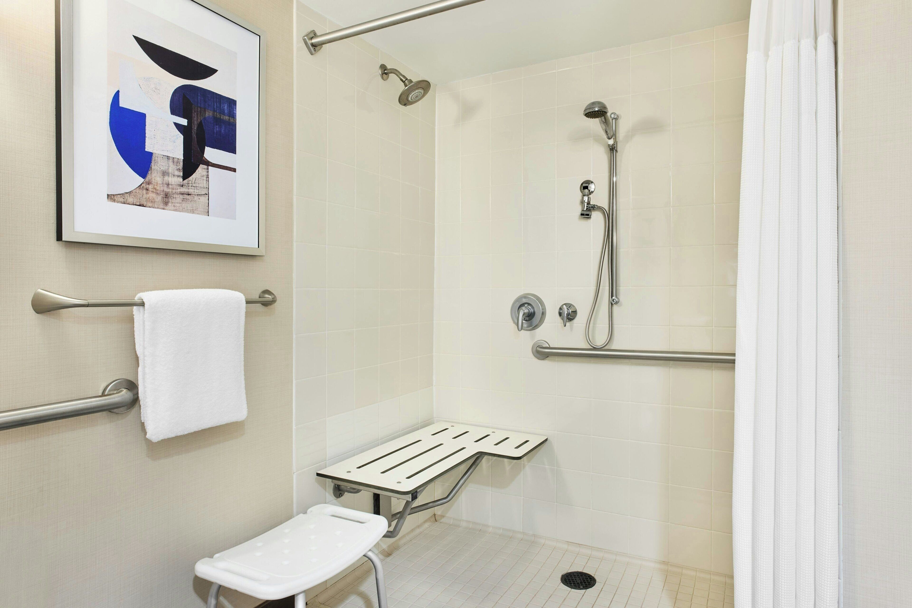 free toiletries, hair dryer, towels, soap