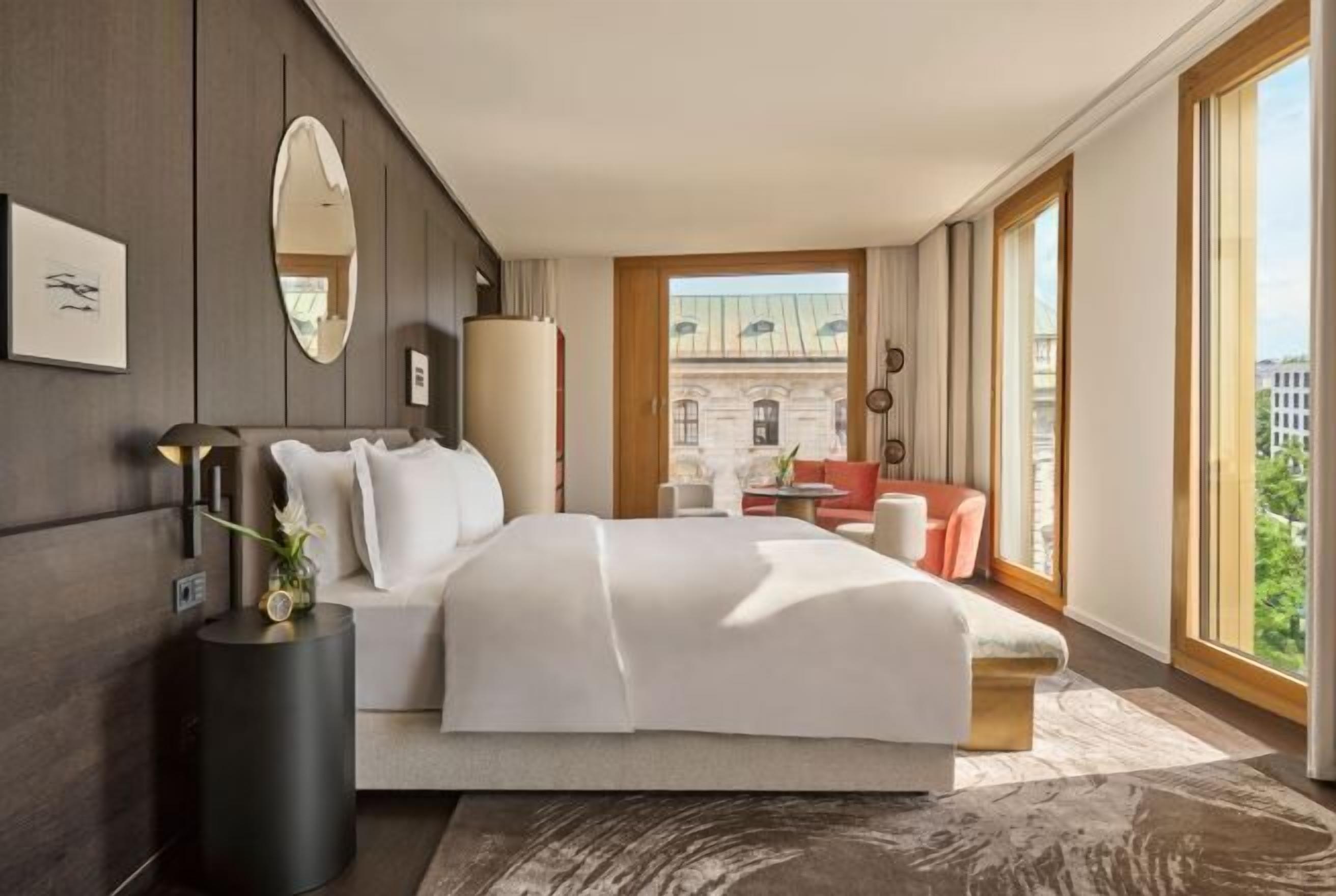 Premium bedding, down duvets, pillow-top beds, free minibar