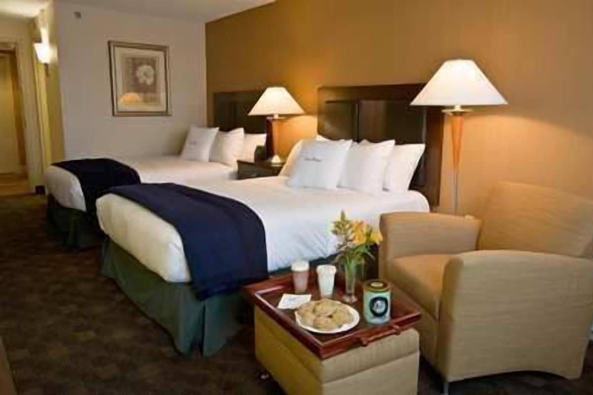 Double Room, 2 Double Beds, Non Smoking | In-room safe, desk, blackout drapes, iron/ironing board