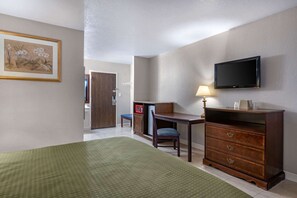 Desk, blackout drapes, iron/ironing board, free WiFi