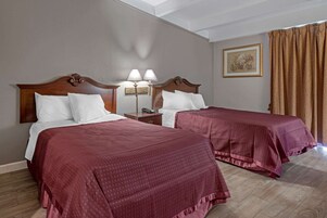 Desk, blackout drapes, iron/ironing board, free WiFi