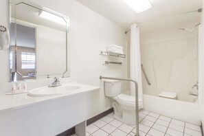 Room, 2 Double Beds, Accessible, Non Smoking (Mobility/Hearing) | Bathroom | Shower, free toiletries, hair dryer, towels - Days Inn by Wyndham Madison (Madison)