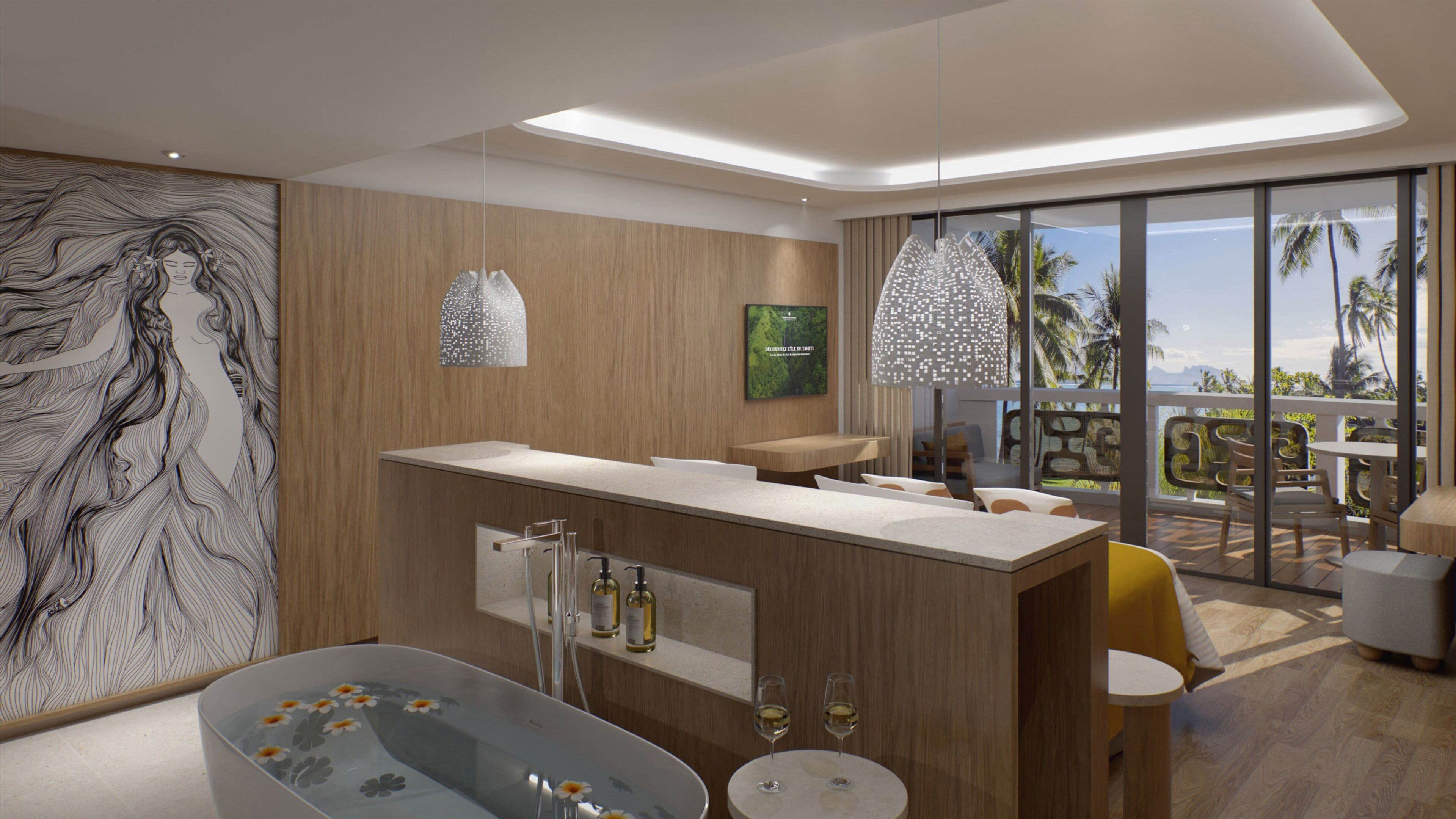 Deluxe Room, 1 King Bed, Ocean View | Premium bedding, down comforters, memory foam beds, minibar