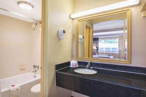 Bathroom | Combined shower/tub, free toiletries, hair dryer, towels