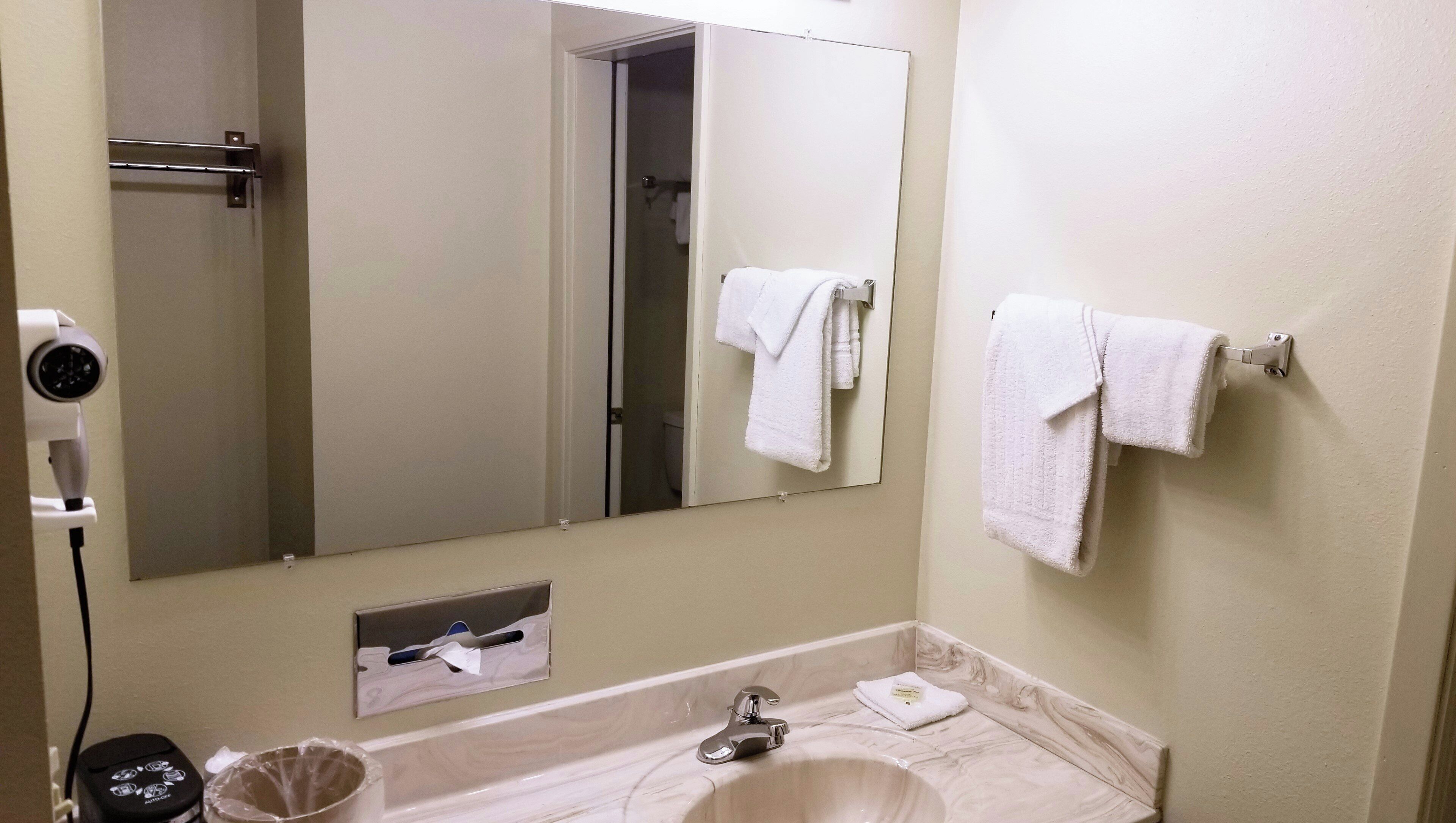 Suite, 1 King Bed, Non Smoking, Refrigerator & Microwave | Bathroom | Combined shower/bathtub, hair dryer, towels