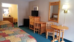 Traditional Room, 2 Queen Beds, Non Smoking, Private Bathroom | Bathroom | Combined shower/tub, hair dryer, towels