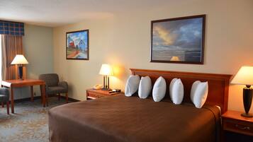 Pillowtop beds, desk, laptop workspace, blackout drapes