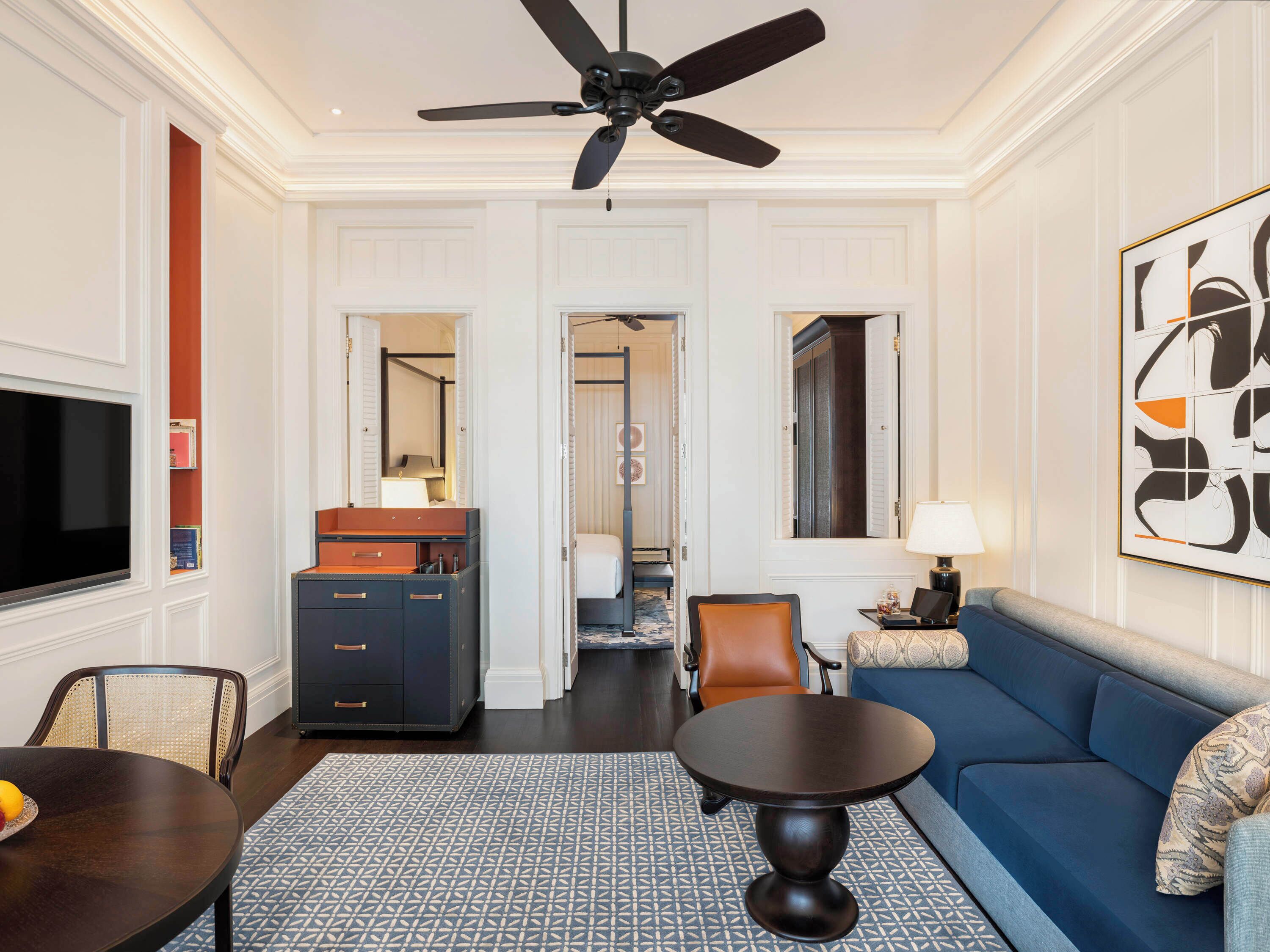 State Room, Suite, 2 Double Beds | Living area | 55-inch TV with satellite channels