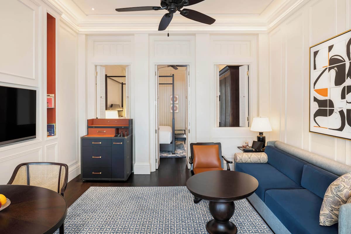 State Room, Suite, 2 Double Beds | Living area | 55-inch TV with satellite channels