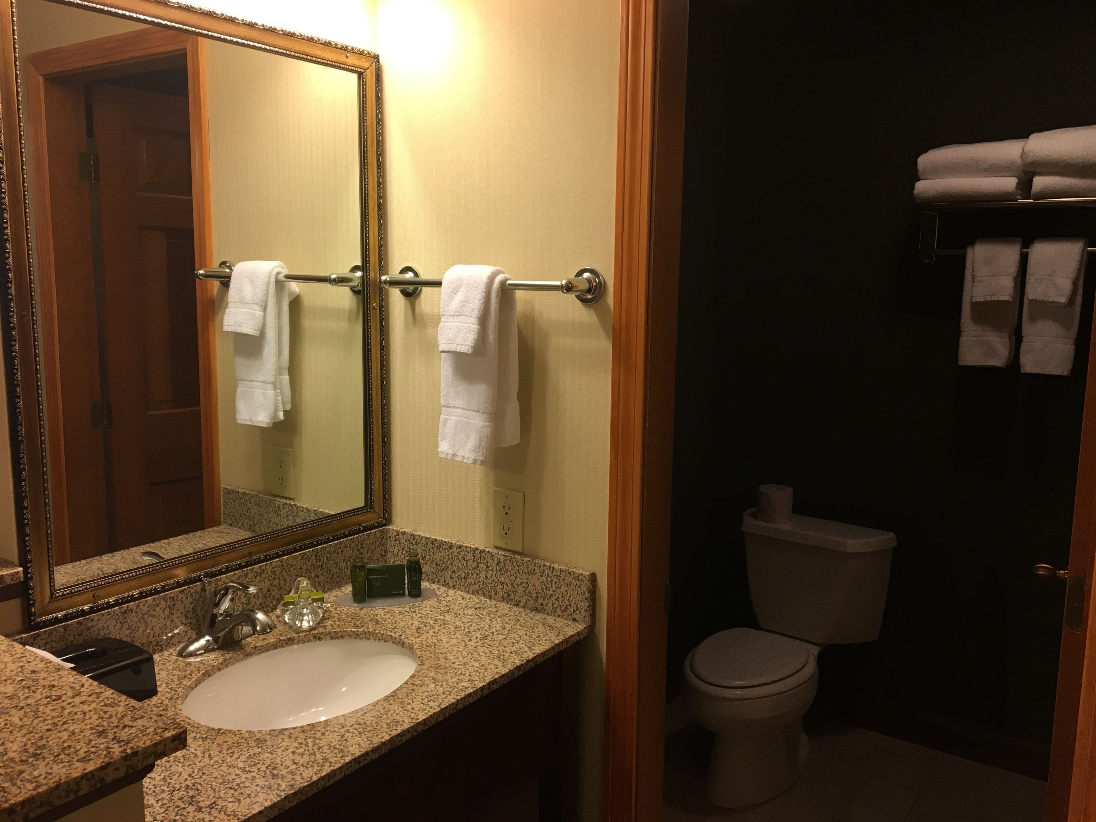 combined shower/bathtub, eco-friendly toiletries, hair dryer, towels