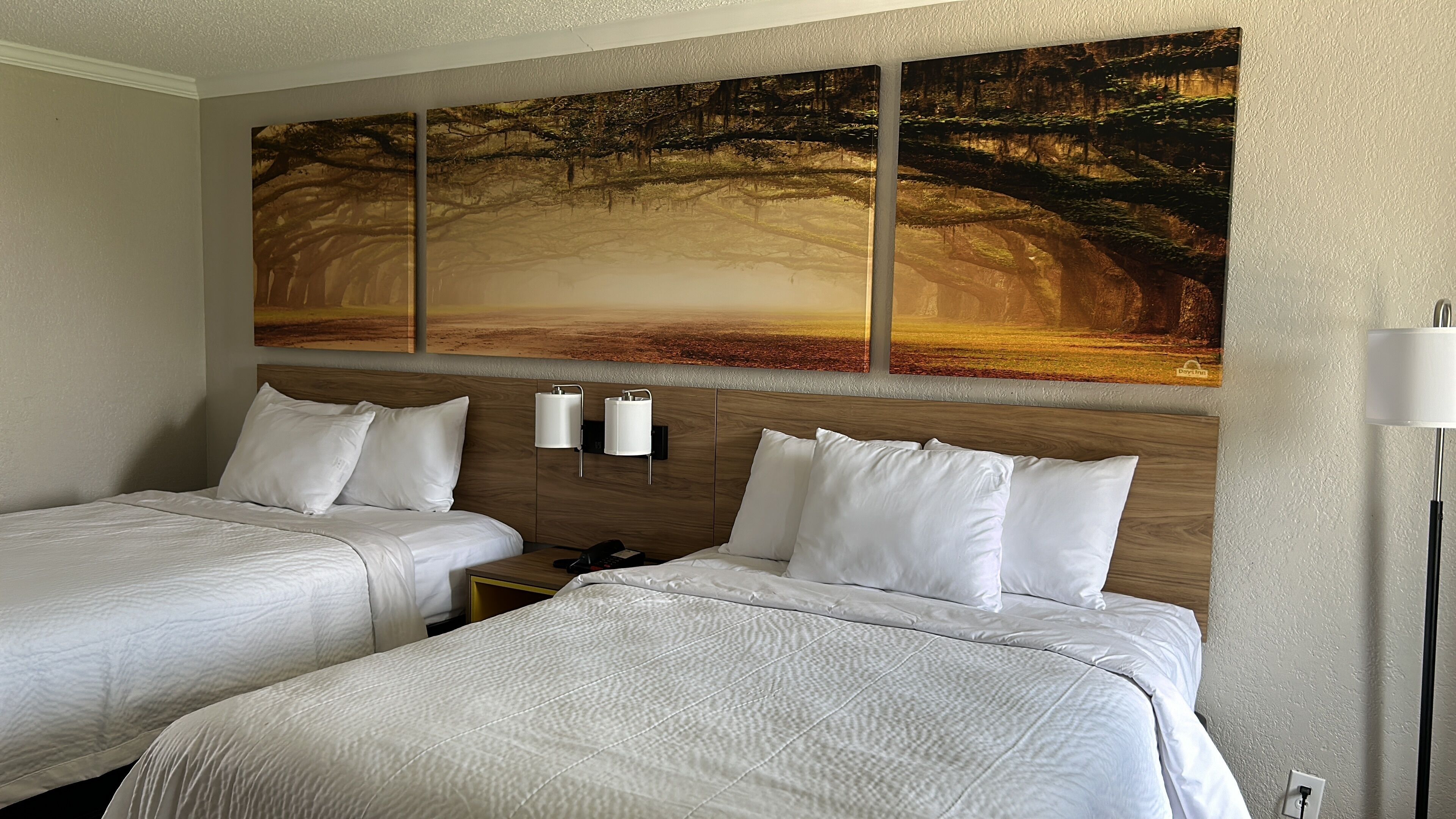 Desk, free WiFi, bed sheets, alarm clocks