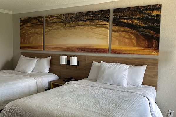 Desk, free WiFi, bed sheets, alarm clocks