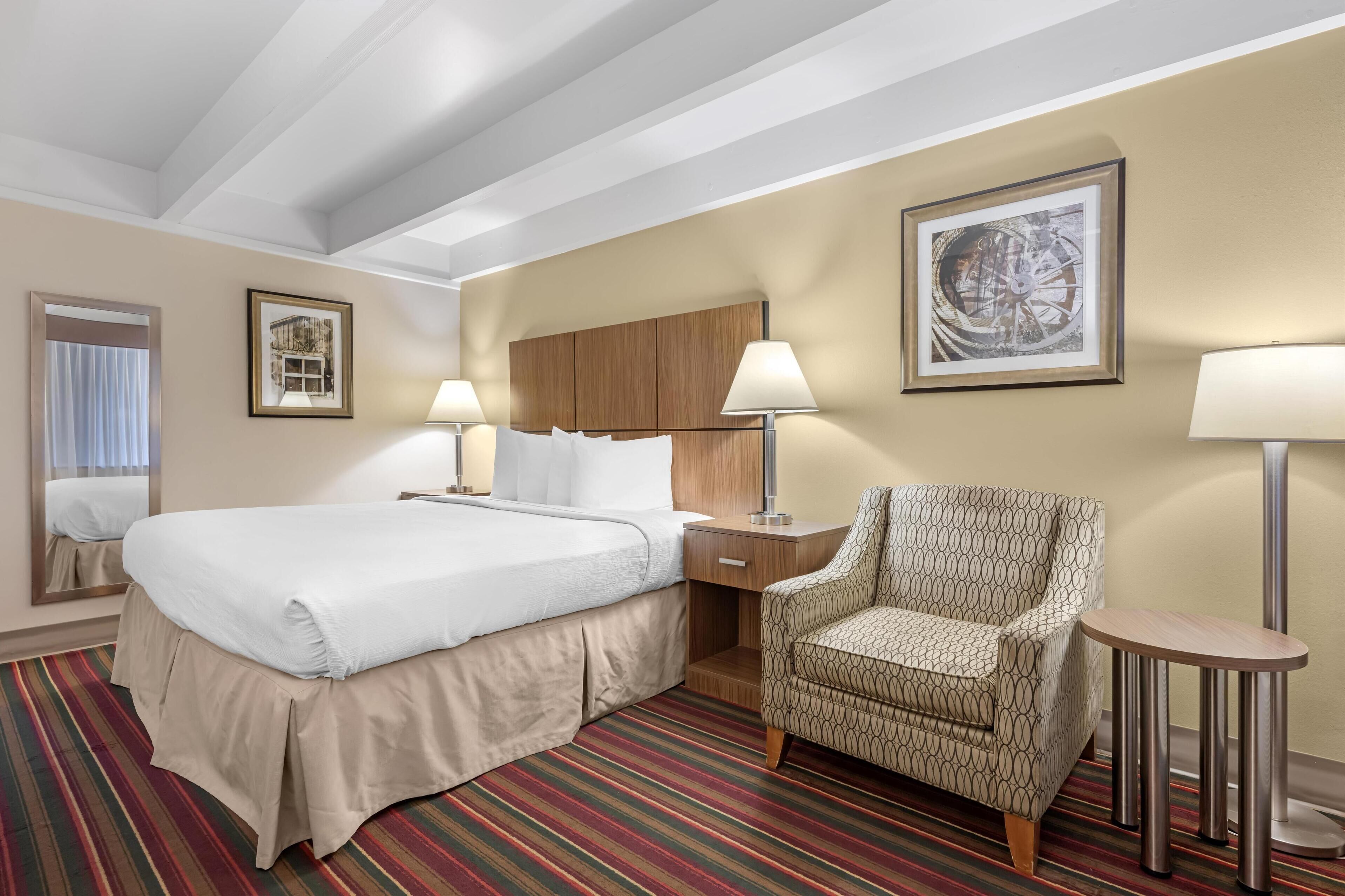 standard room, 1 king bed, accessible, bathtub | premium bedding, desk, blackout curtains, iron/ironing board