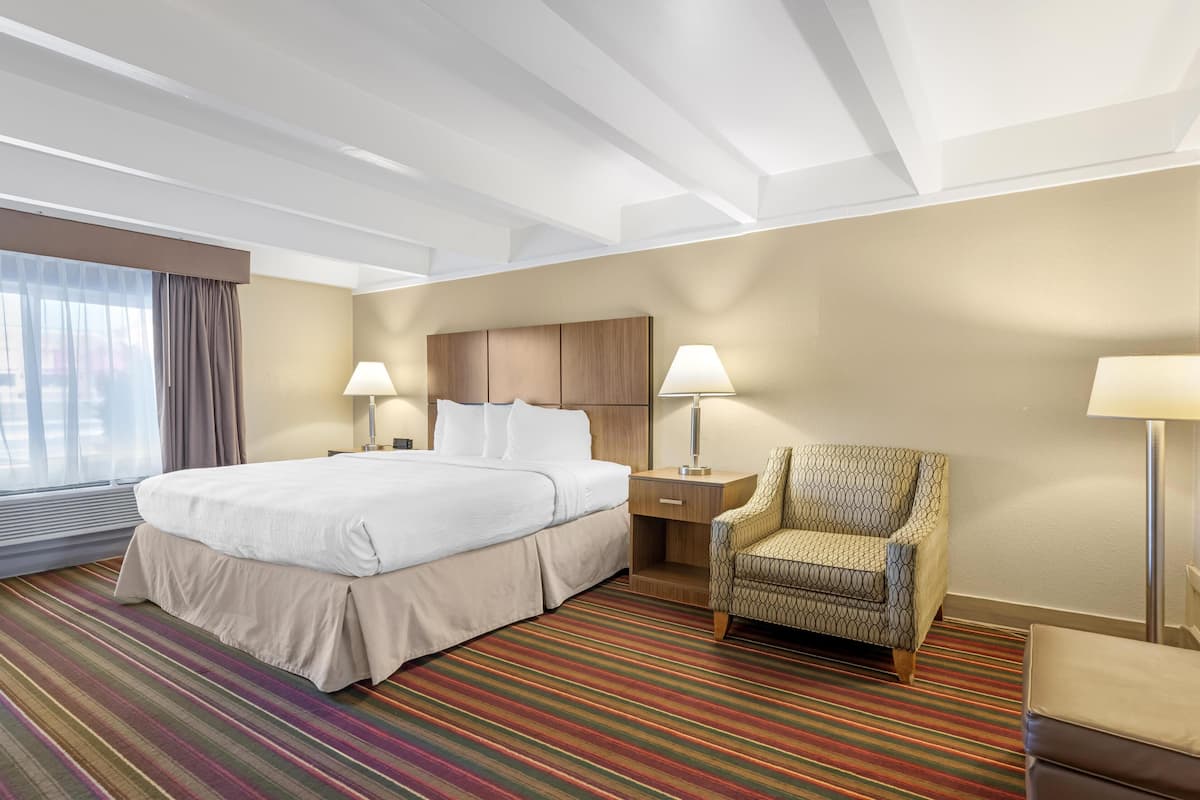 standard room, 1 king bed, accessible, non smoking | premium bedding, desk, blackout curtains, iron/ironing board