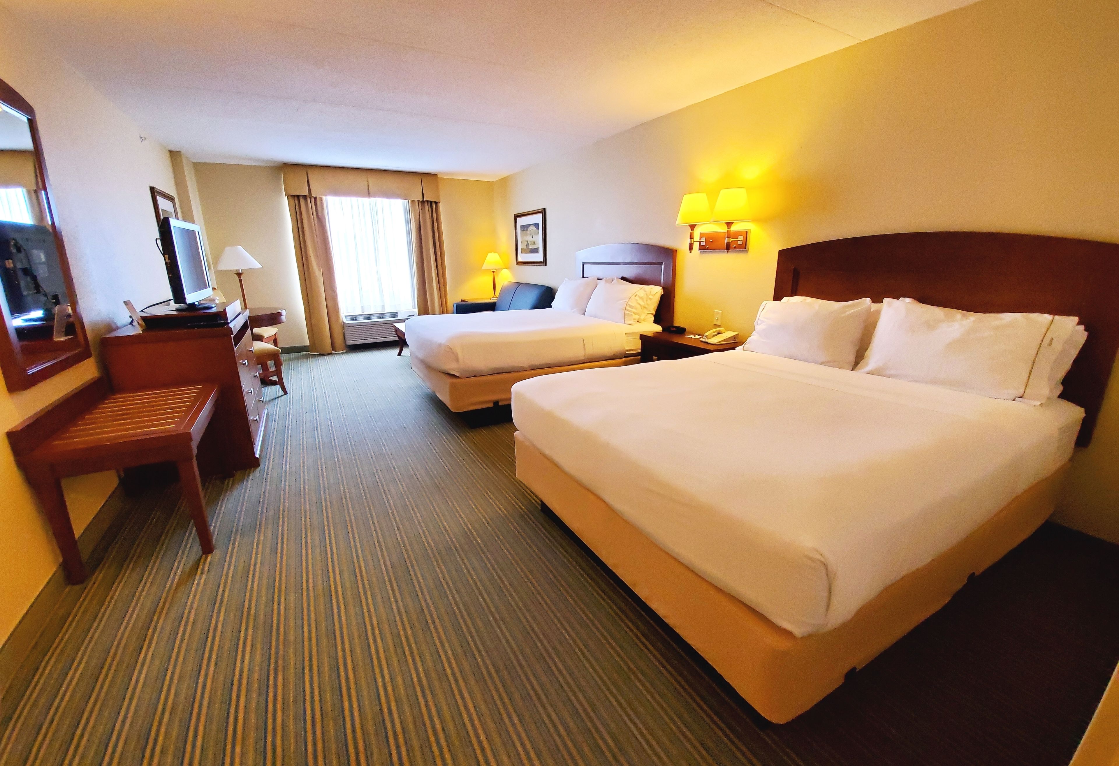 deluxe room, 2 double beds non smoking  | in-room safe, desk, blackout curtains, iron/ironing board