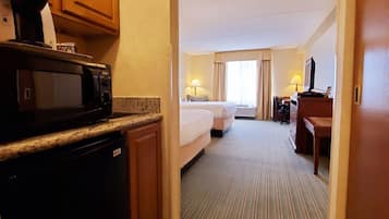 Standard Room, 2 Queen Beds, Non Smoking | In-room safe, desk, blackout drapes, iron/ironing board